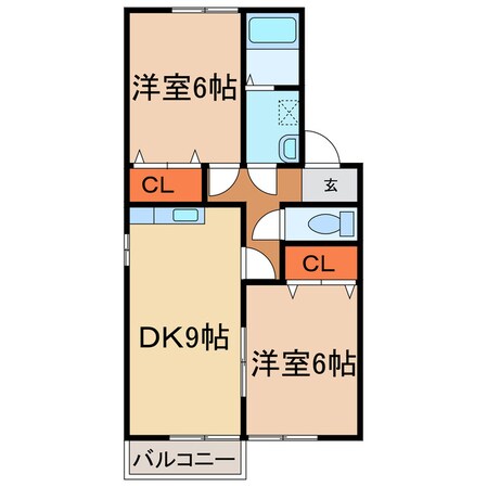 ファミールホリグチＡの物件間取画像